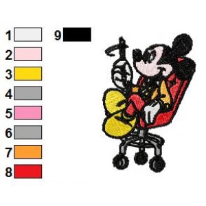 Mickey Mouse Setting Embroidery Design